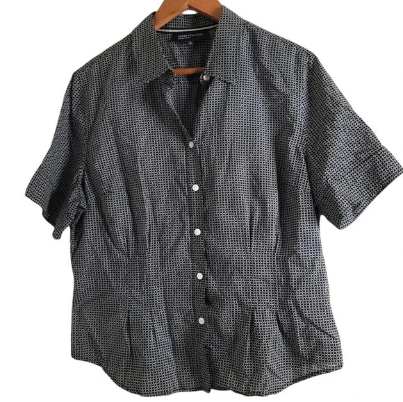 Jones New York signature size XL Black and White Shirt Buttons up women's - Picture 1 of 9